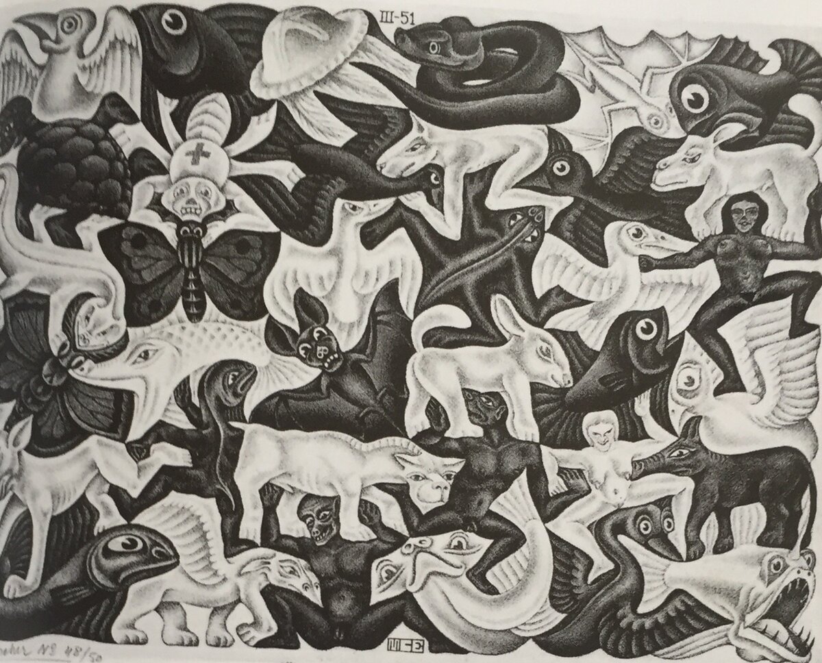 Мозака I. Меццо-тинто *. Мауриц Корнелис Эшер, 1951 г. 