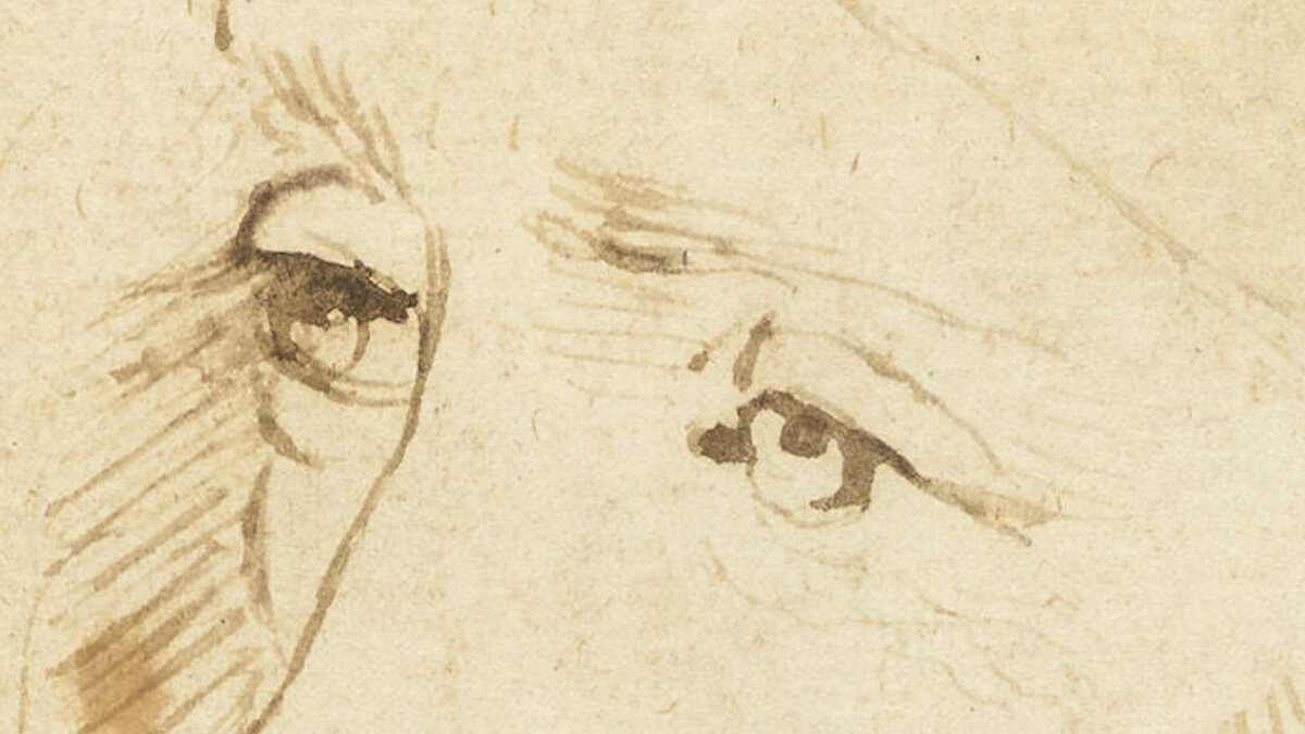 Фрагмент портрета на листе № 912300, Британская королевская коллекция. Изображение: Royal Collection Trust