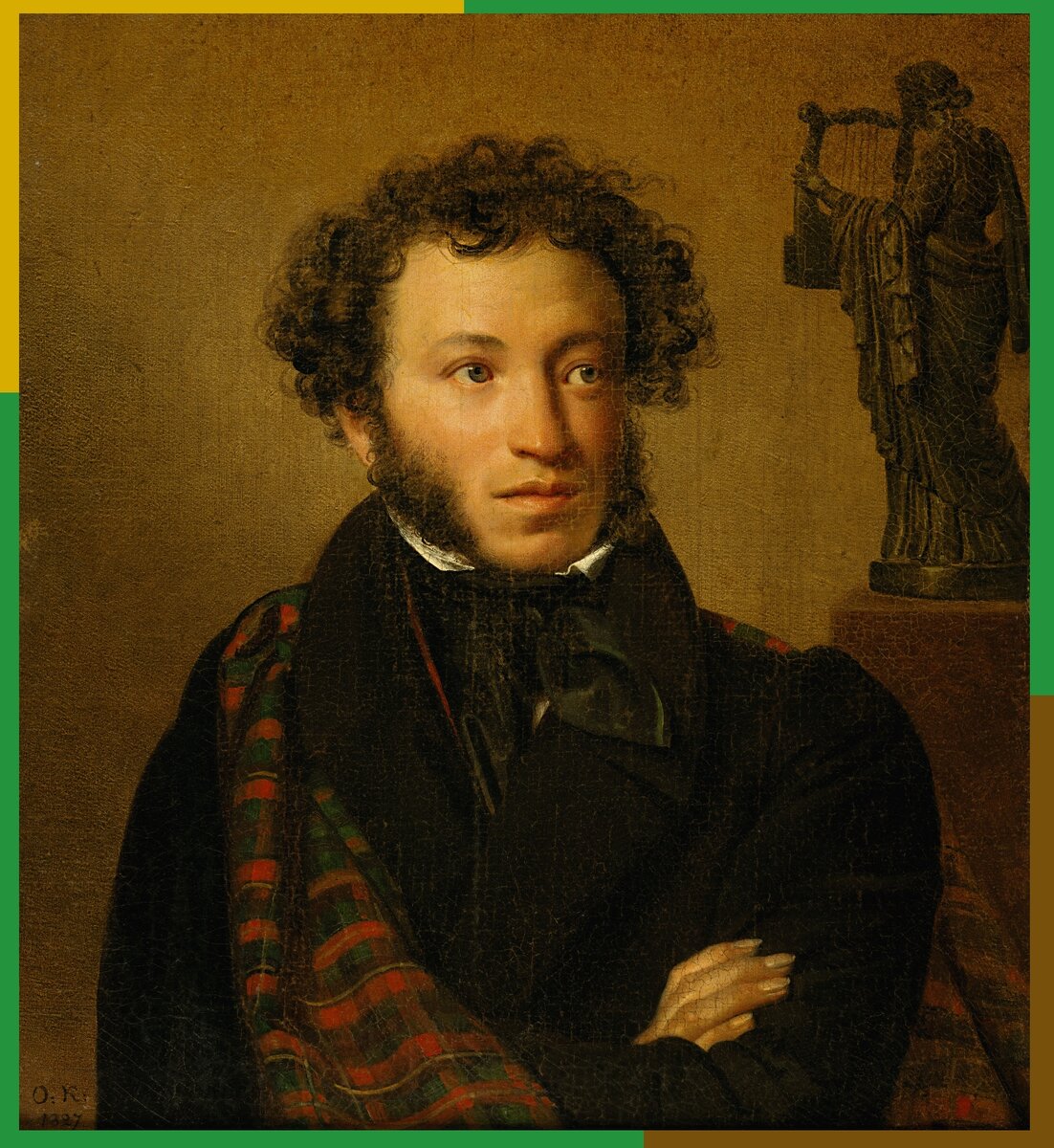 Выбрала именно этот портрет работы Кипренского, так как это первое изображение Пушкина, какое я увидела, даже еще когда не знала кто это :D На даче он висел напротив моей кровати - плакат с портретом. Откуда и почему его повесили мои - Бог его знает. Но он мне все детство очень нравился, думала лет в 5: ух какой симпатичный забавный дядя!