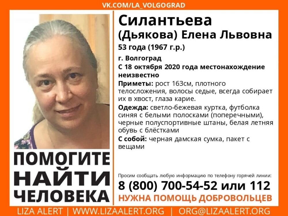 Сотрудники полиции и волонтеры поискового отряда "Лиза Алерт" разыскивают пропавшую в Волгограде 53-летнюю женщину
