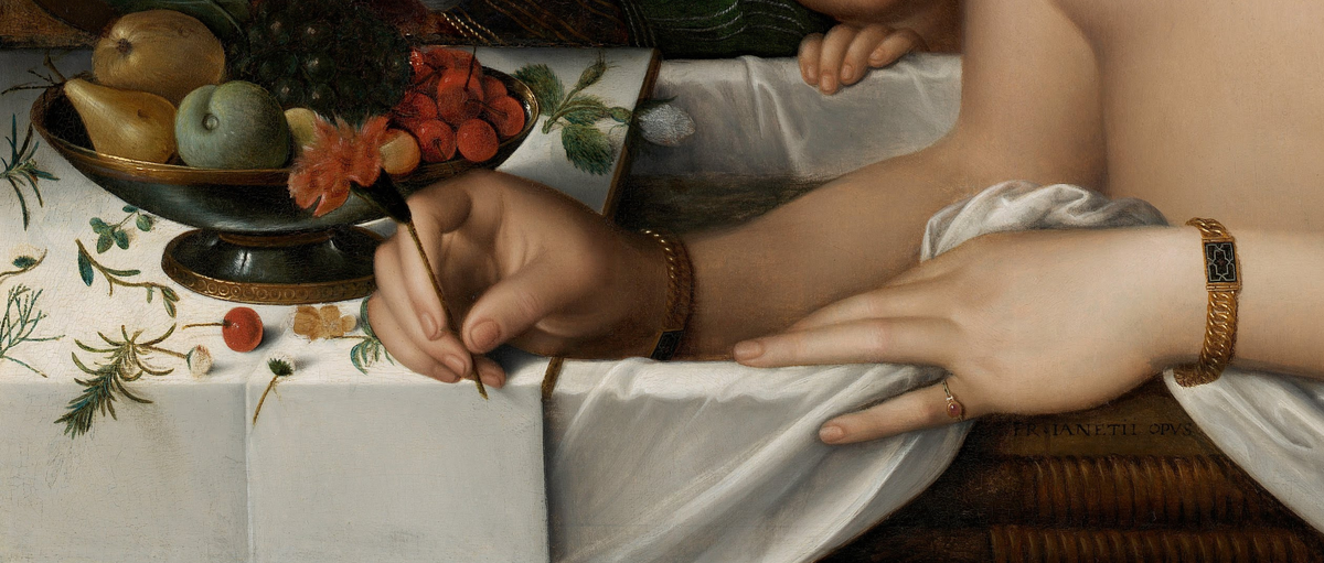 Деталь картины "Дама, принимающая ванну", Франсуа Клуэ, ок. 1571. (сс) Wikimedia Connons