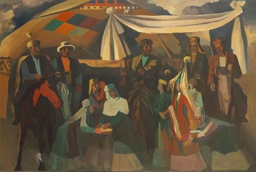 «Праздник», Художник - Исабаев И., 90-е годы XX в. Холст, масло.