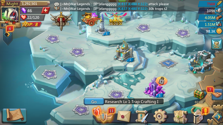 Пока ничего не застроил, так как строиться 15 замок. Как раз к ПГ смогу участвовать, торопился поставить именно замок, поэтому пропустил я фамильяров. Поставил одну башню, чтобы просто так не стояла локация.