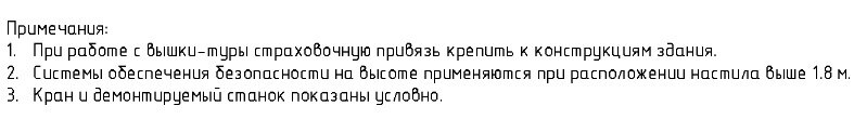 Примечания к разрезу электрического мостового крана
