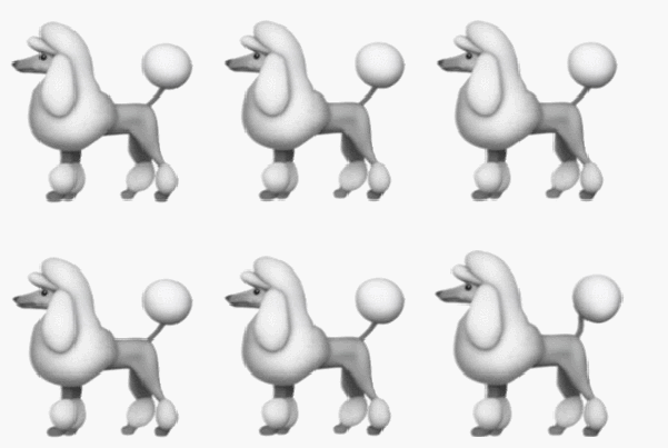 Динамическая головоломка 3 Среди дрожащих пуделей есть один отличающийся. Найдите его (источник вектора: символы-иконки  unicode