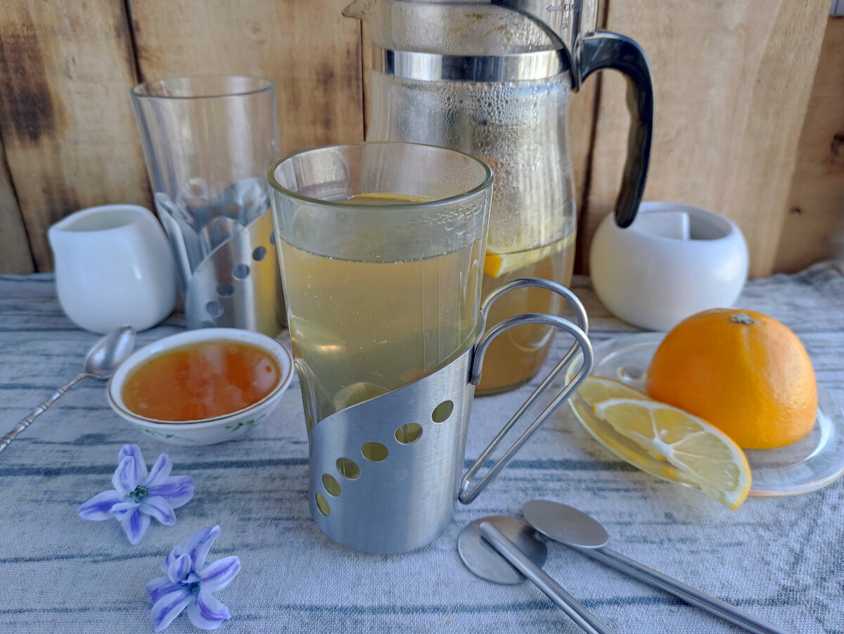 Чай с лимоном и травами