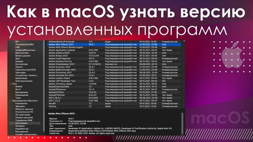 Как в macOS узнать версию установленных программ