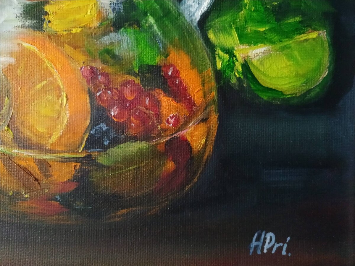 Фрагмент моей недавней работы "Витаминный чай". Холст, масло, 30х40. Я - художник по одной из двух моих профессий. 