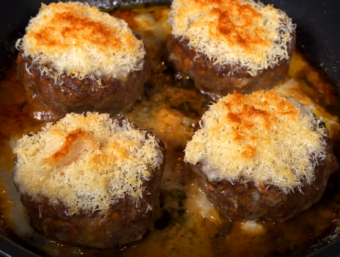 говяжьи биточки с яйцом