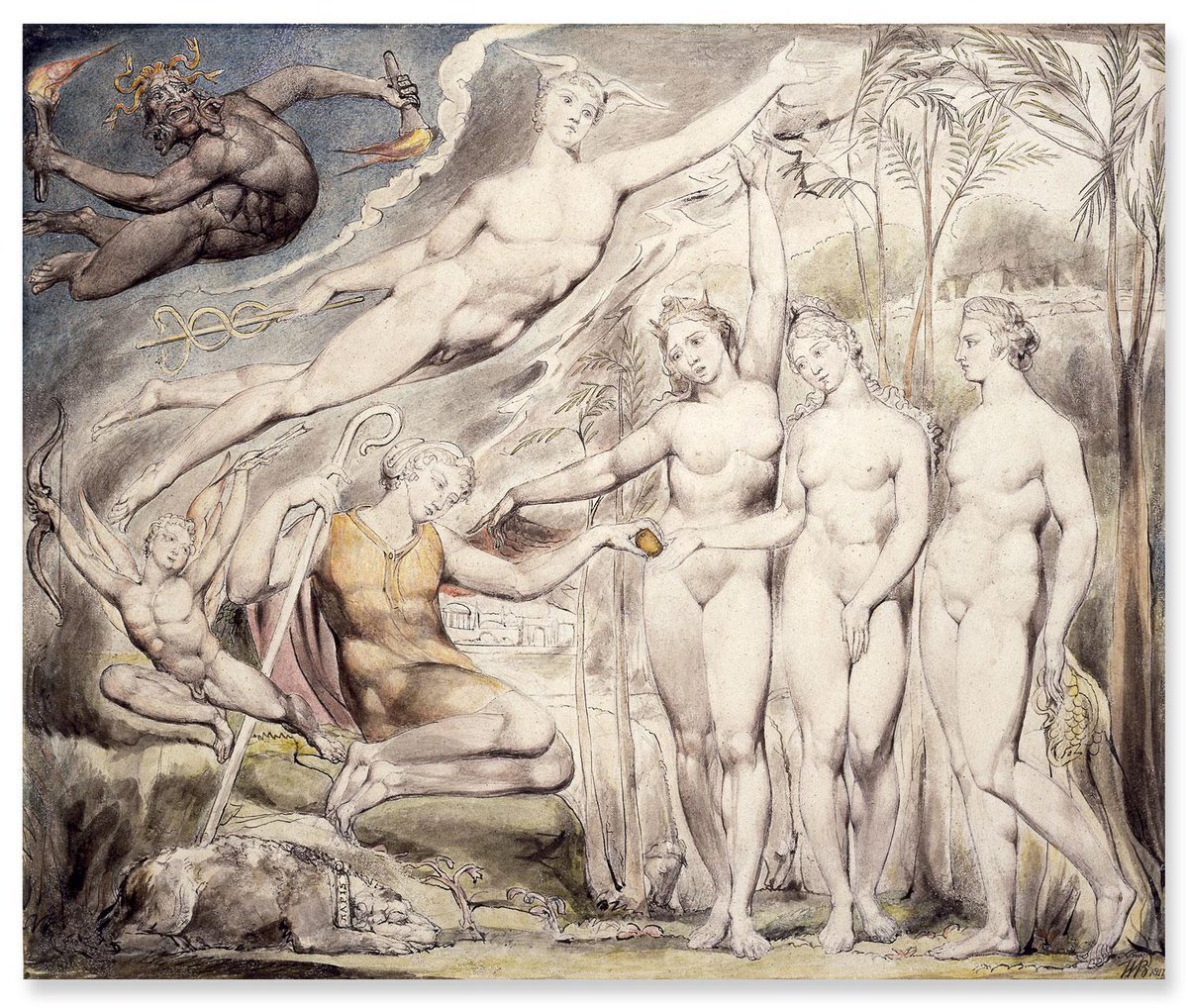 Уильям Блейк. "Суд Париса" 1811  https://bq.blakearchive.org/6.4.warner