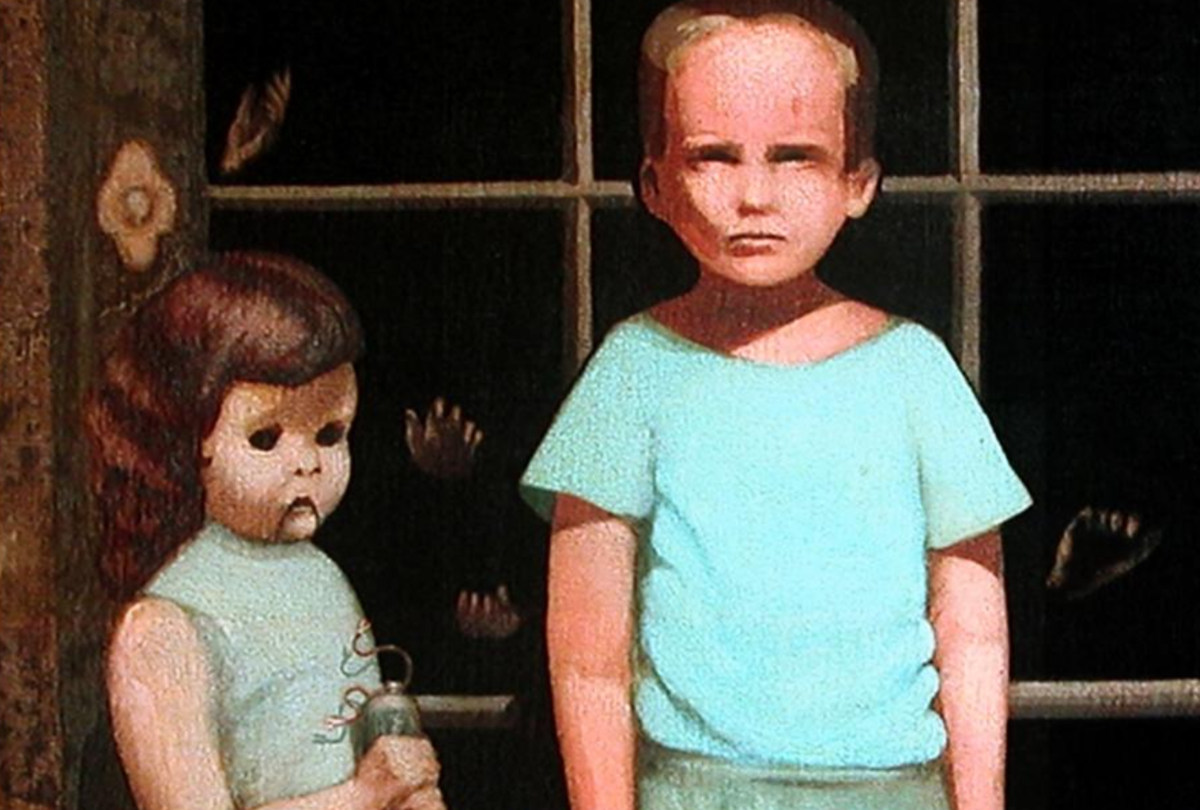 Картина мальчик и кукла у стеклянной двери. Билл Стоунхэм руки противятся ему. Билл Стоунхем – «руки противятся ему» (1972). Билл Стоунхэм Проклятая картина. Картина Билла Стоунхэма руки противятся.