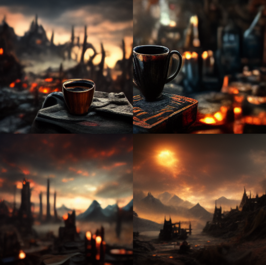 Сгенерированные нейросетью картины на тему Властелин колец