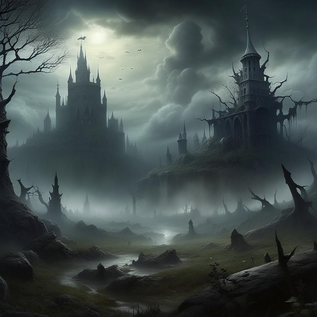 Ужасная фантазия существа во мраке