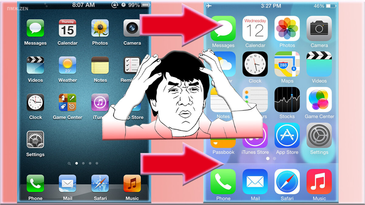 ios 6 с обновлением до ios 7 потеряла привлекательность и уникальность!