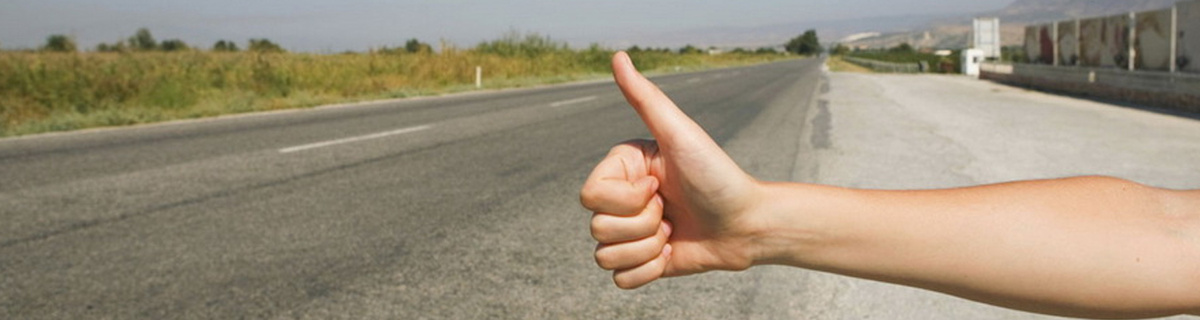 Знакомьтесь:  основной жест автостопщика ;) 
