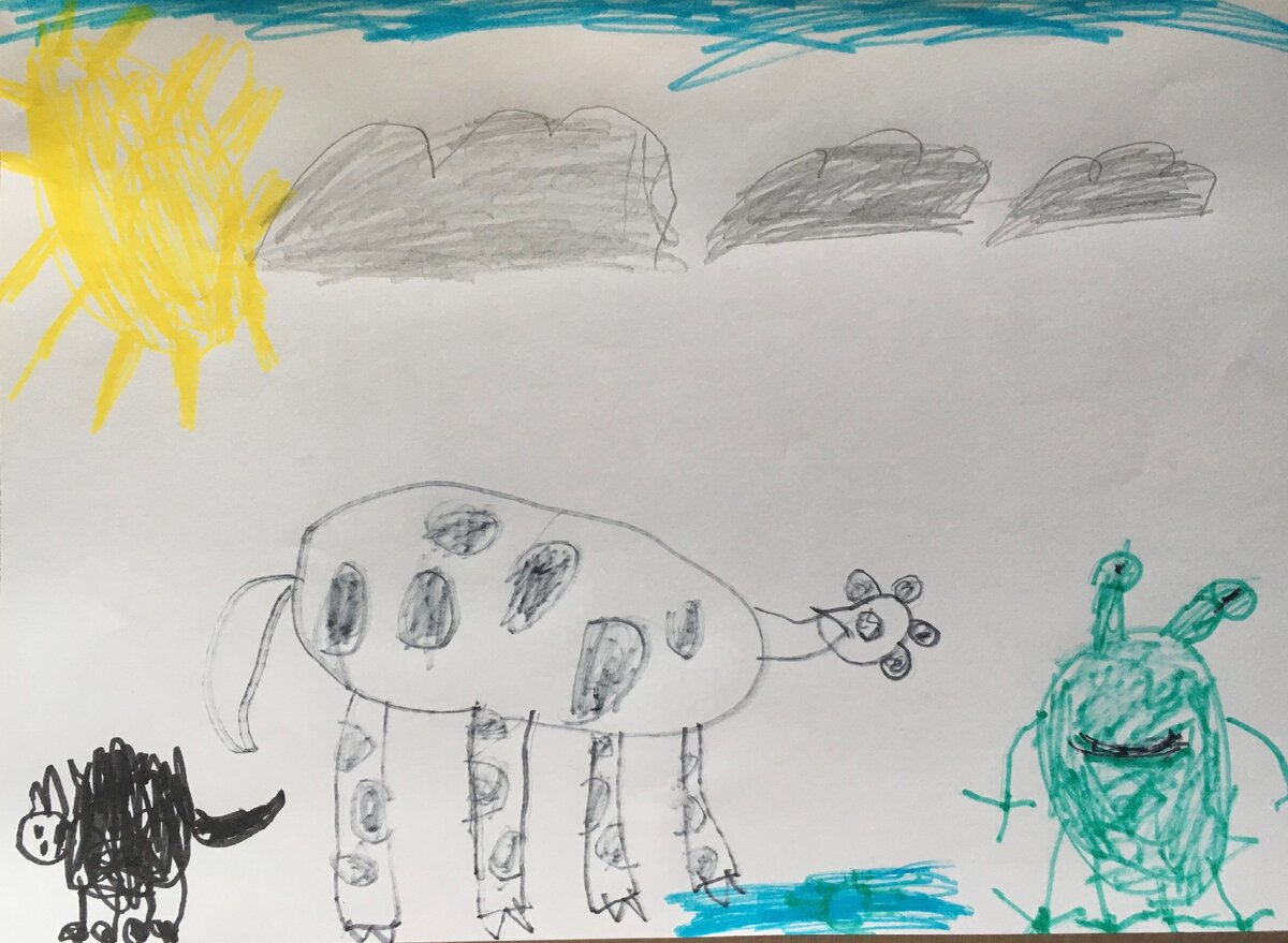 рисунок Александра Короленкова "Жаба и корова" https://www.instagram.com/little__m0nsters/ 