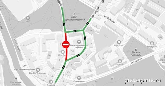 Схема движения транспорта на Дальнем Запсковье