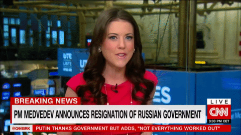 Вырезка из репортажа CNN "The entire Russian government is resigning"