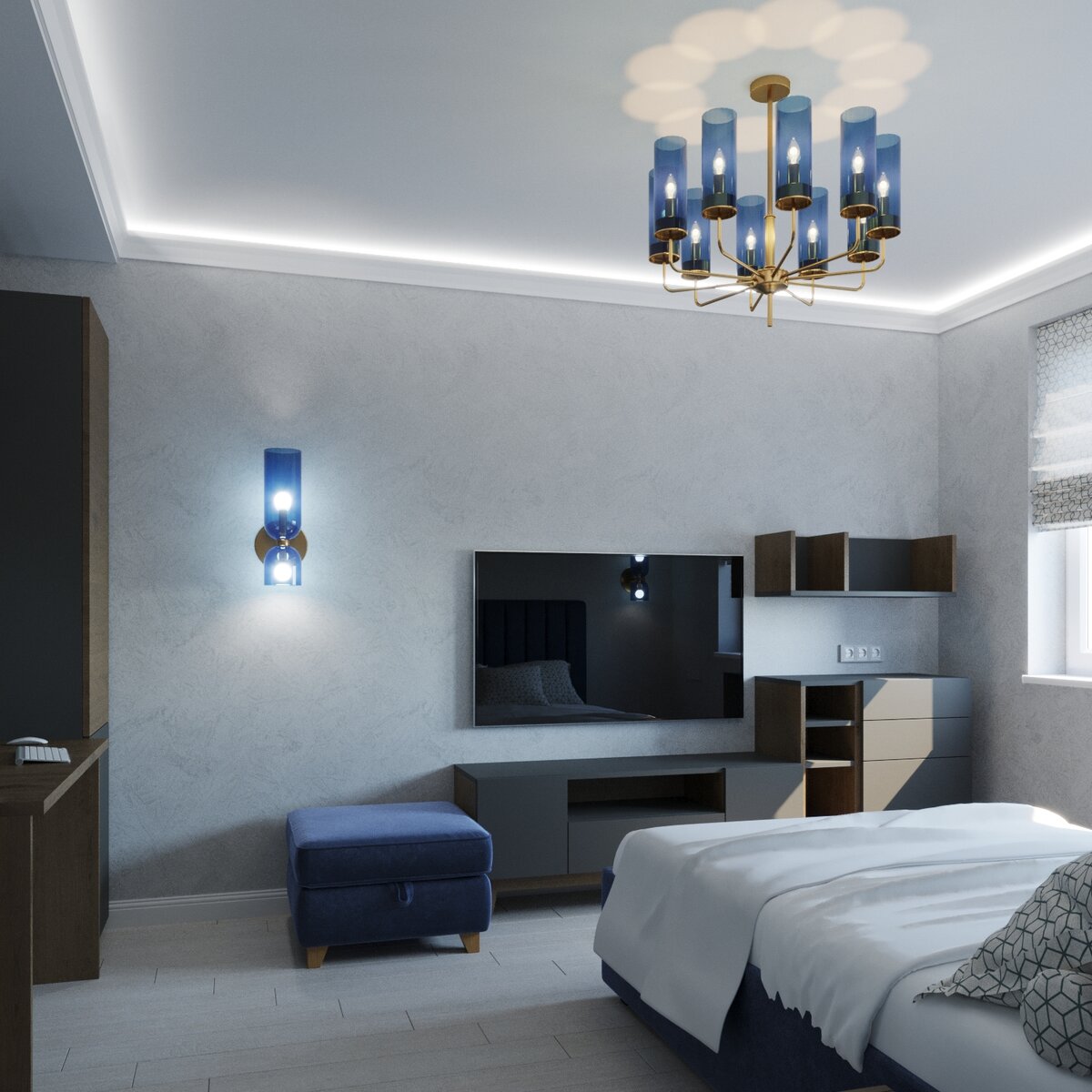 Пример: 3д визуализация спальни