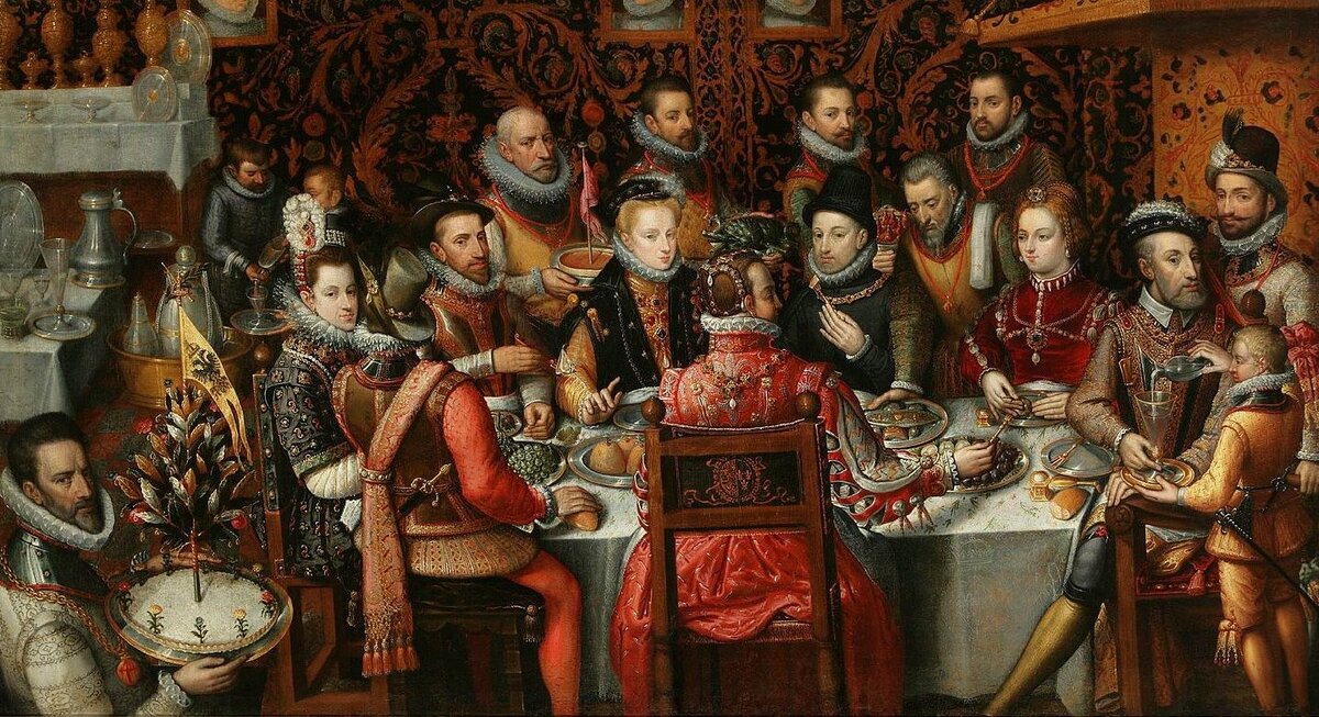 Знать в средние века. Алонсо Санчеса Коэльо банкет монархов, 1579 г. Королевский двор в Англии 15-17 ВВ.. Алонсо Санчес Коэльо застолье. Королевский двор Англии средние века
