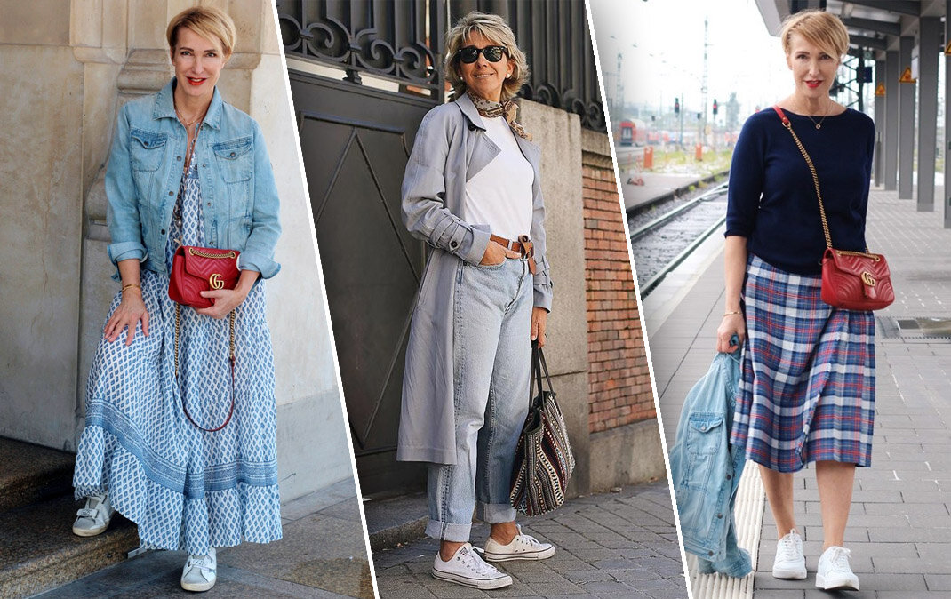 Весна должна быть удобной - кроссовки в образе женщины 50+