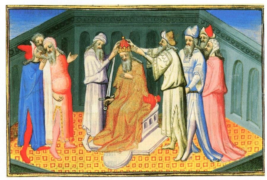 Коронация Чингисхана. Может быть я, конечно, дальтоник, но это белый человек и совершенно непохожий на монгола. 