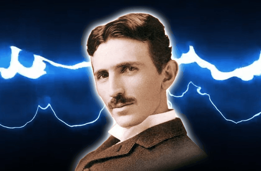 Коллаж Дзен-канала "Счастливая Жизнь". На этом снимке Николе Тесла чуть более 50 лет, фото www.wikipedia.org