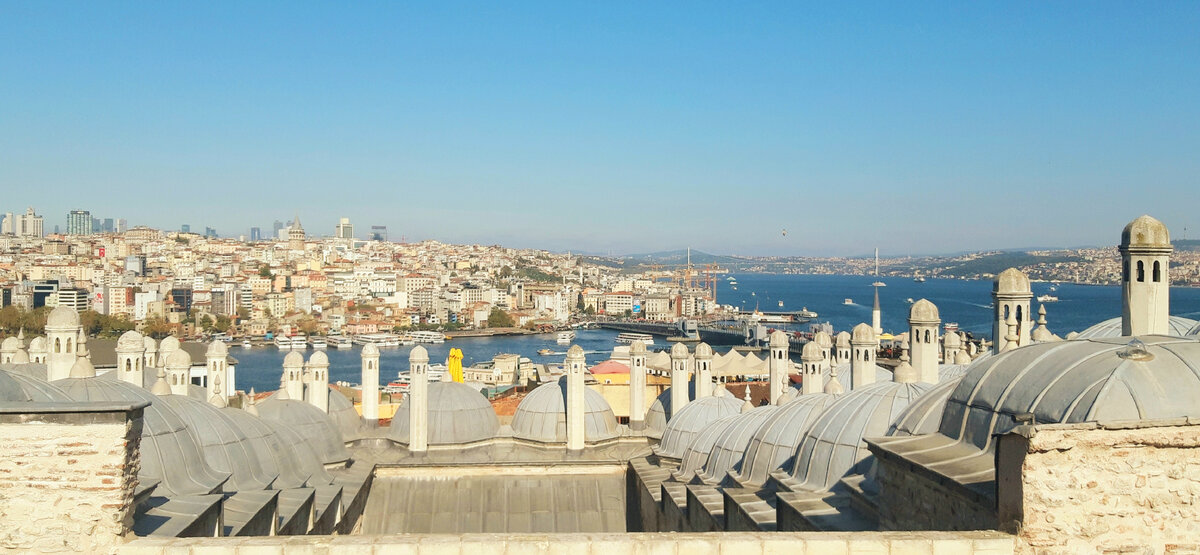 Мечеть Сулеймание вид на Босфор (Süleymaniye camii Boğaz manzarası)