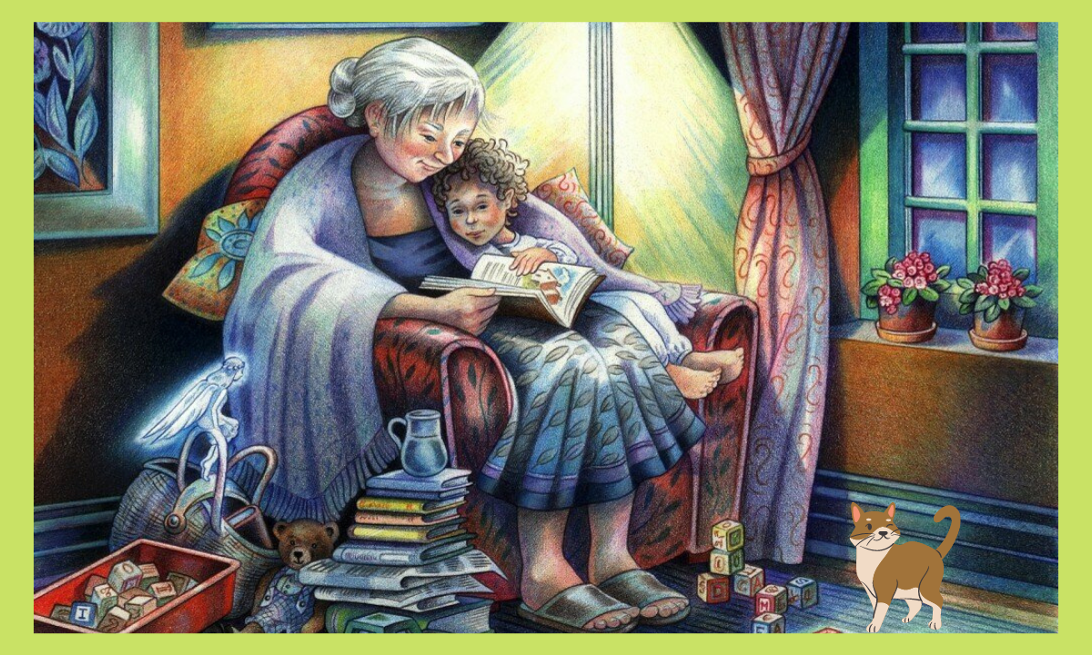 Мама сказала сказки. Бабушка рассказывает сказку. Чудесные иллюстрации. Сказочная бабушка. Бабушка с внуками картина.