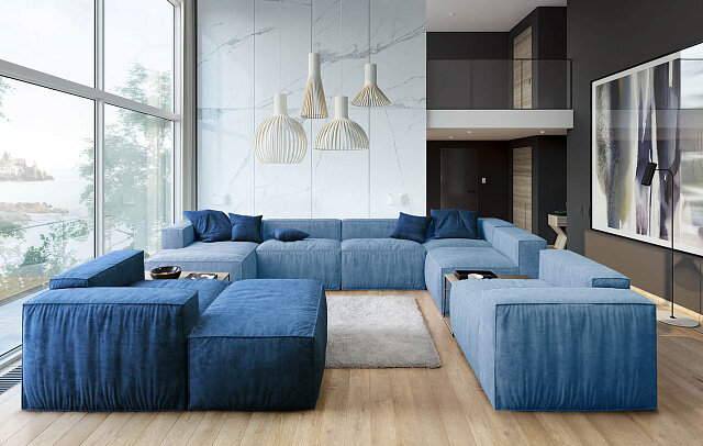 Большие диваны в гостиной | Особенности интерьера с крупной мебелью