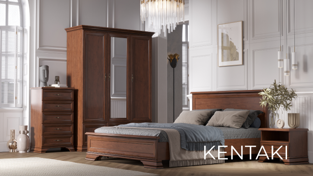 Красивая спальня в классическом стиле Kentaki от BRW