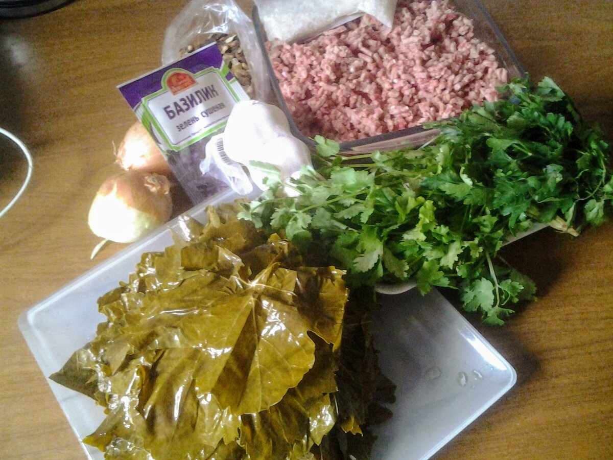Вкусная долма по-грузински. Мой рецепт. Ингредиенты. Фото автора.