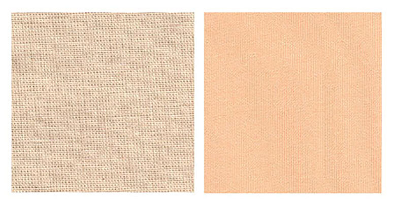 Тканый материал (слева) и трикотаж (справа)