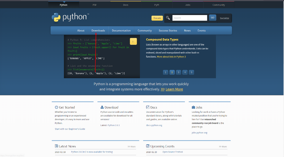 Скриншот сайта