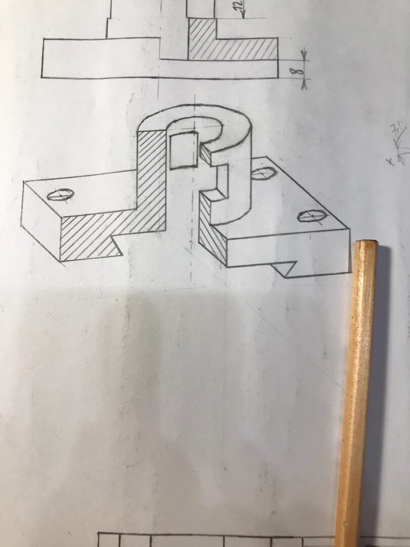 Аксонометрия детали (эллипс не очень вышел)