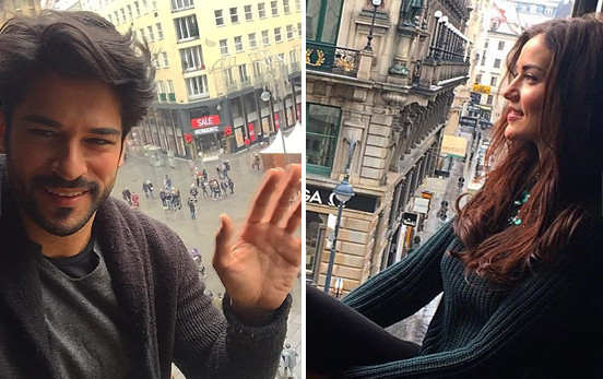 Пара не смогла насладиться "венскими каникулами". Внизу собираются фанаты. 