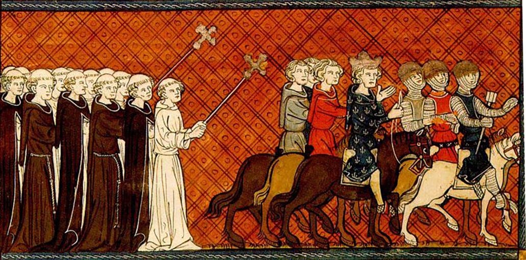  Людовик Louis IX отправляется в Седьмой крестовый поход, 1248 г. Хроники Франции.
