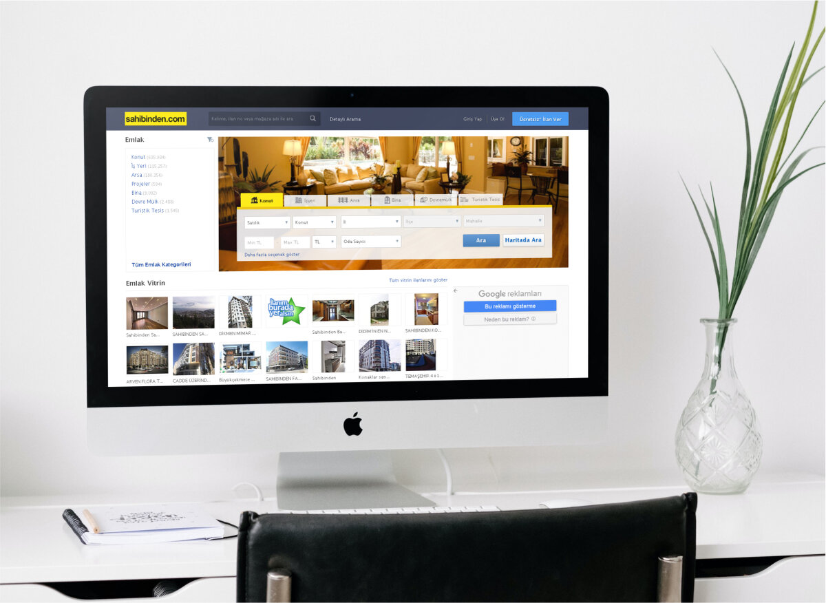 Так выглядит сайт Sahibinden