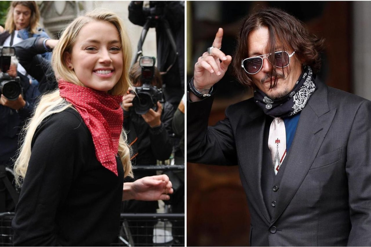 Эмбер Херд и Джонни Депп на заседаниях суда.