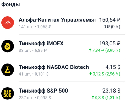 Скриншот из приложения брокера
