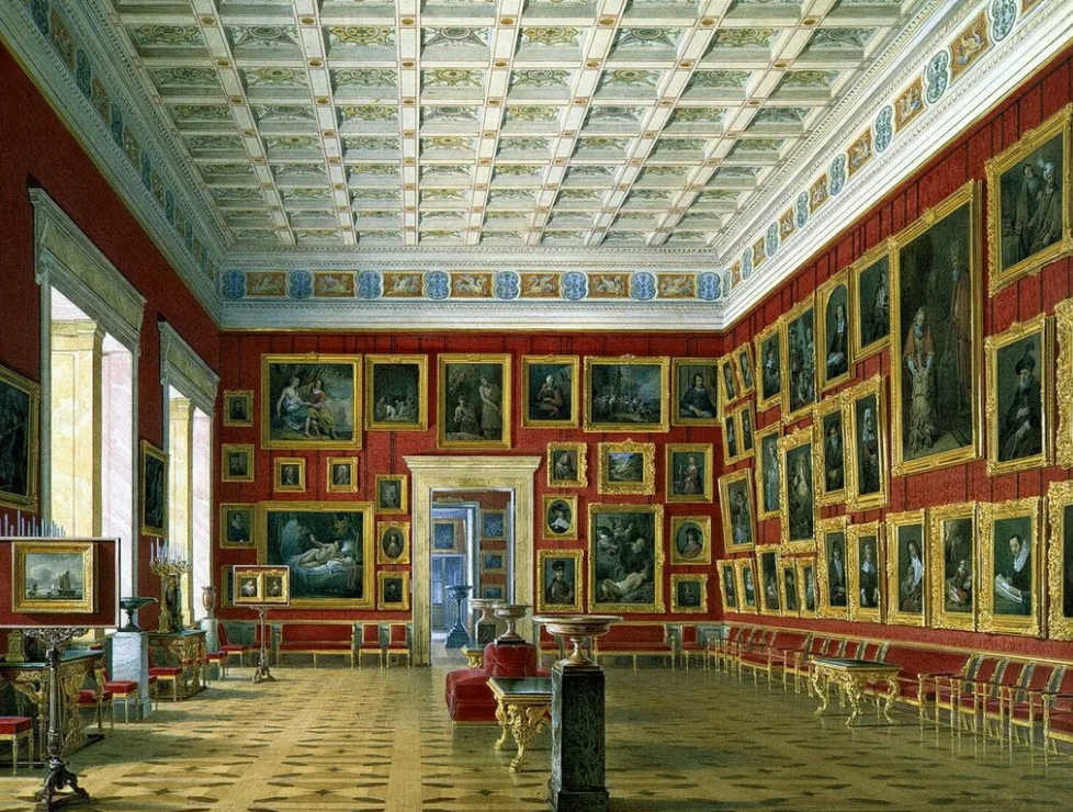 Зал Фламандской  и Голландской живописи. Акварель Эдуарда Гау