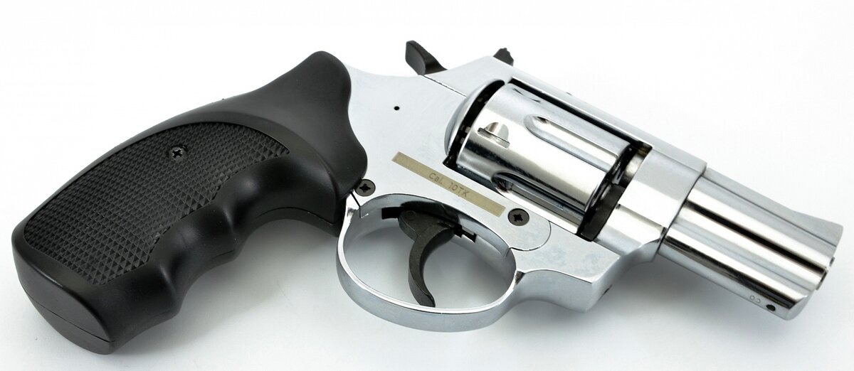 Охолощенный револьвер ТАУРУС 2.5" хром к.10ТК 