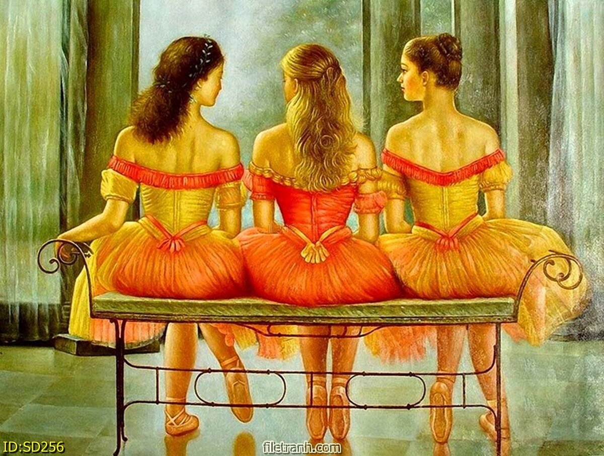 Три девушки живопись