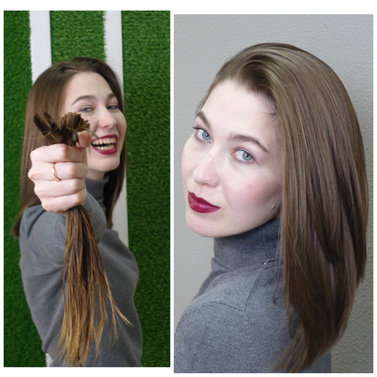 Вот такое решение приняла моя модель Юлия, волос был неокрашенный, но теперь решено тонировать