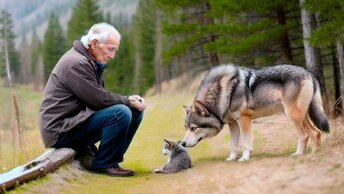 Волчица отдала своего волчонка старику. Такого человек не ожидал