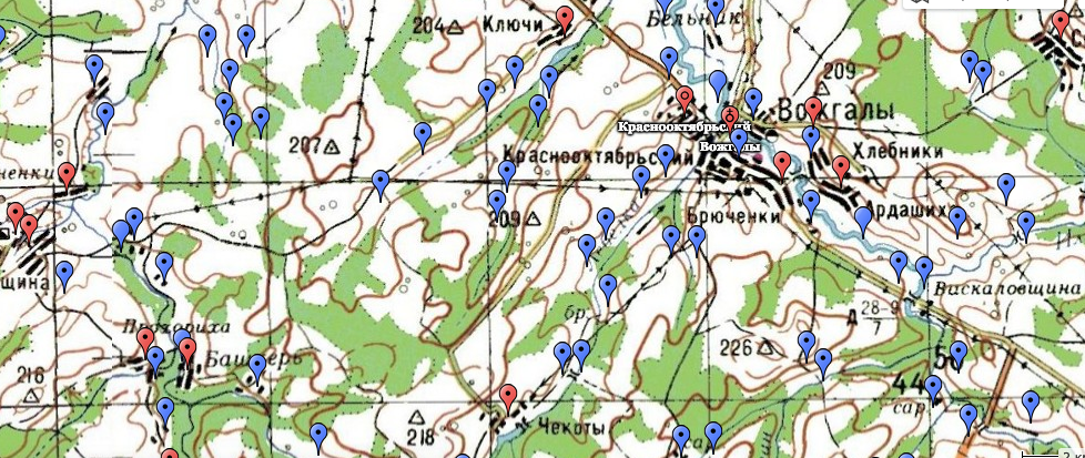 Карта заброшенных деревень московской области