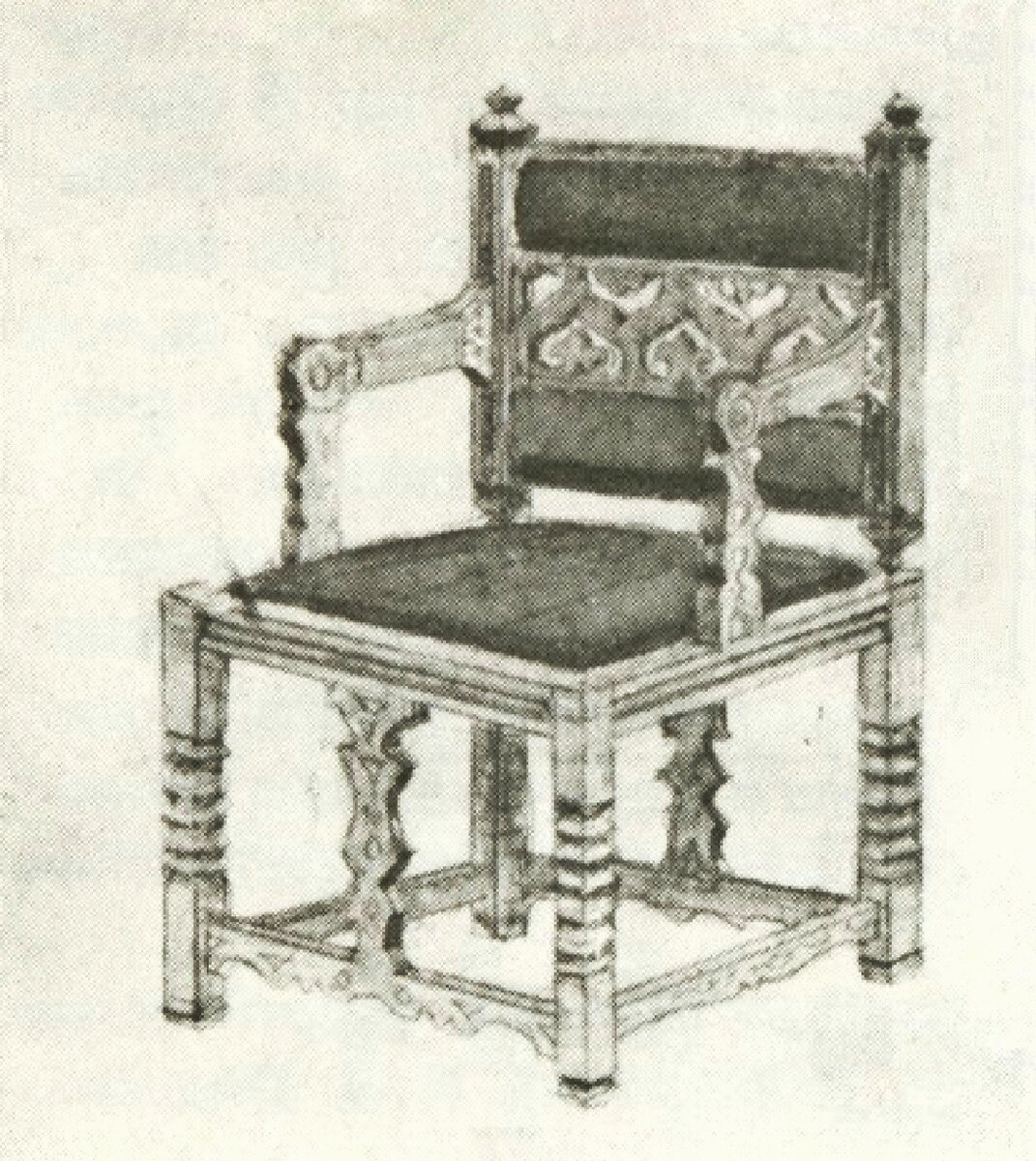 Аполлинарий Васнецов. Эскизный проект кресла. 1900-е годы