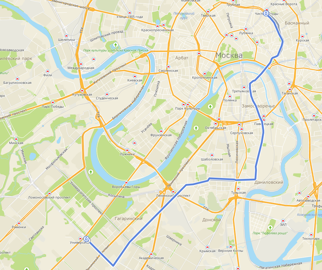 Маршрут №39 на карте