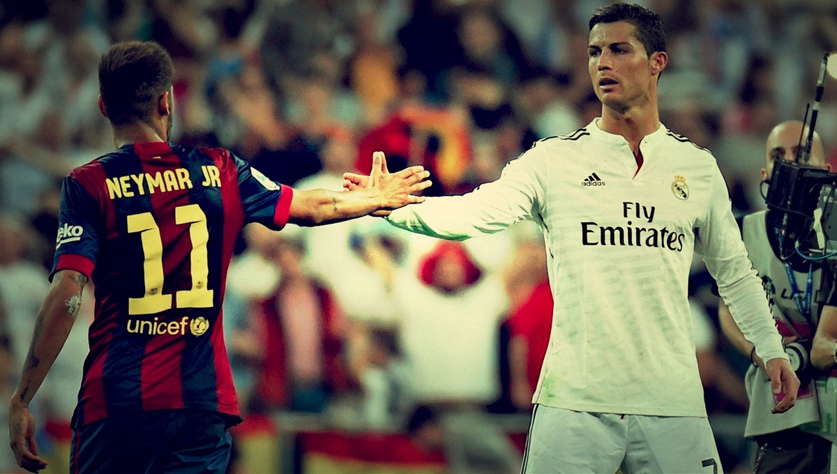 Роналду и Неймар несколько лет назад в Испанском Чемпионате