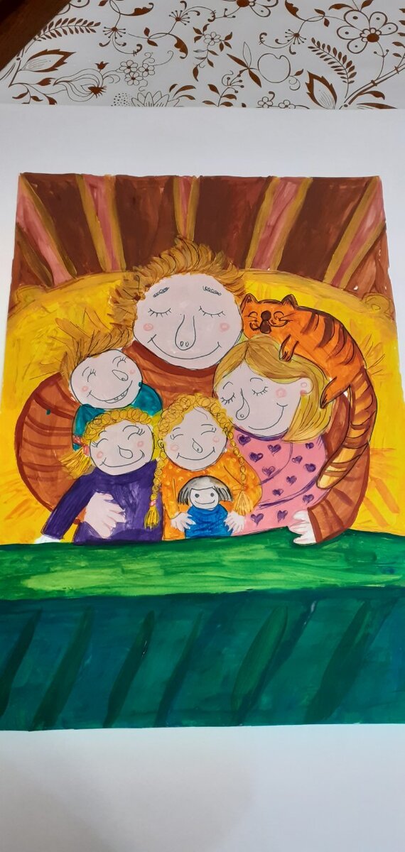 Работа старшей дочки, она у меня  мальнькая художница.